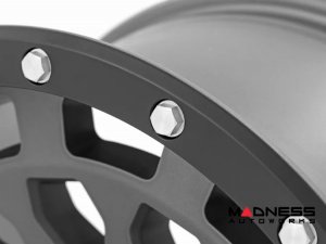 Custom Wheels (1) - Rough Country - 87 Series - Gray w/ Black Ring - 17 x 8.5 / 6 x 5.5 / +0